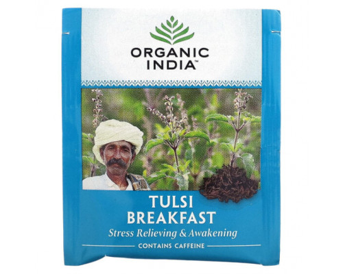Травяные сборы и чаи Organic India, Чай тулси, завтрак, 18 пакетиков для настоя, 30,6 г (1,08 унции) Травяные сборы и чаи Organic India, Чай тулси, завтрак, 18 пакетиков для настоя, 30,6 г (1,08 унции)