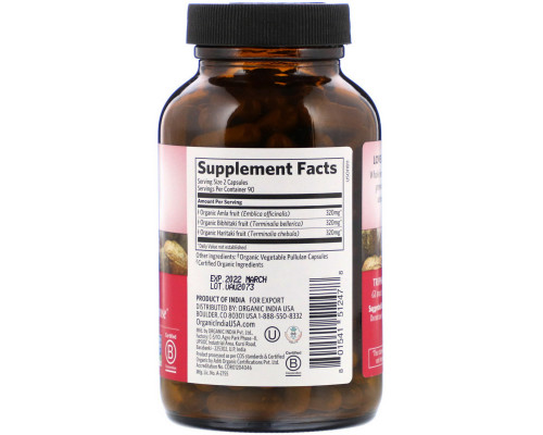 Organic India, Трифала, 180 вегетарианских капсул Organic India, Трифала, 180 вегетарианских капсул