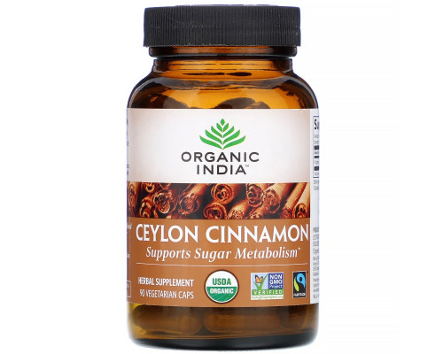 Organic India, Cinnamon, 90 Veg Caps Organic India, Cinnamon, 90 Veg Caps