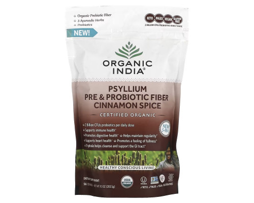 Organic India, Psyllium Pre & Probiotic Fiber, Cinnamon Spice, 10 oz (283 g) Organic India, Psyllium Pre & Probiotic Fiber, Cinnamon Spice, 10 oz (283 g)