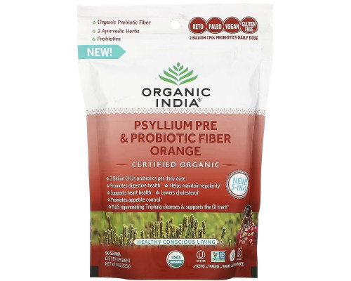 Organic India, Psyllium Pre & Probiotic Fiber, Orange, 10 oz (283.5 g) Organic India, Psyllium Pre & Probiotic Fiber, Orange, 10 oz (283.5 g)