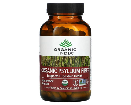 Organic India, Органическое волокно подорожника, 180 вегетарианских капсул Organic India, Органическое волокно подорожника, 180 вегетарианских капсул