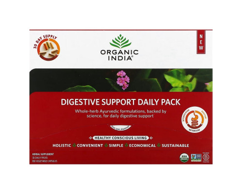 Organic India, Digestive Support Daily Pack, 30 Daily Packs, 180 Vegetable Capsules Organic India, Digestive Support Daily Pack, 30 Daily Packs, 180 Vegetable Capsules