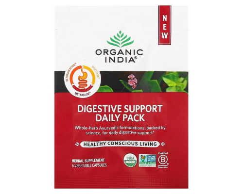 Organic India, Digestive Support Daily Pack, 30 Daily Packs, 180 Vegetable Capsules Organic India, Digestive Support Daily Pack, 30 Daily Packs, 180 Vegetable Capsules