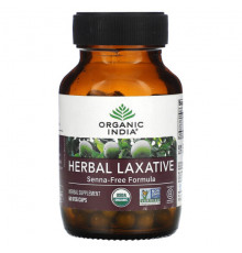 Растительные экстракты и настойки Organic India, Травяное слабительное, формула без сенны, 60 растительных капсул