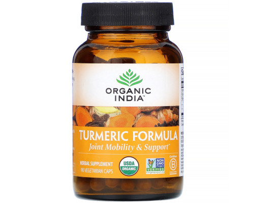 Organic India, Куркума, здоровая иммунная реакция, 90 капсул в растительной оболочке Organic India, Куркума, здоровая иммунная реакция, 90 капсул в растительной оболочке