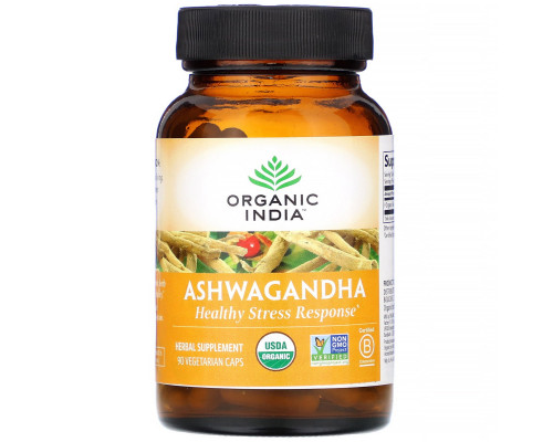 Organic India Органическая ашвагандха 90 растительных капсул Organic India Органическая ашвагандха 90 растительных капсул