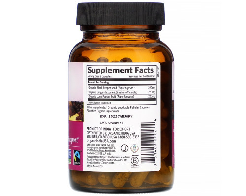 Organic India Trikatu Digestive & Metabolic Support 90 Veggie Caps Organic India Trikatu Digestive & Metabolic Support 90 Veggie Caps