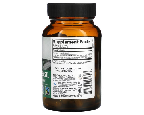 Organic India Tulsi-Holy Basil 90 Veggie Caps Organic India Tulsi-Holy Basil 90 Veggie Caps