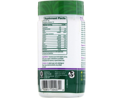 Green Foods Corporation, Зеленая магма, порошок из сока травы ячменя, 80 г Green Foods Corporation, Зеленая магма, порошок из сока травы ячменя, 80 г