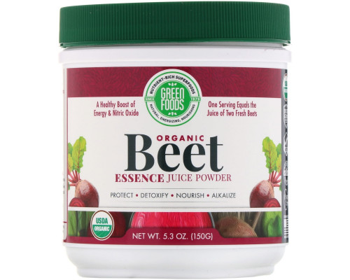 Green Foods Corporation, Порошок органического свекольного сока, 150 г Green Foods Corporation, Порошок органического свекольного сока, 150 г