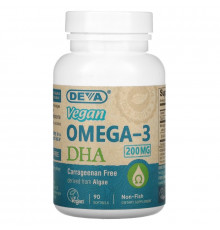 Deva Омега-3 ДГК Веганский продукт 90 веганских гелевых капсул