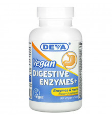 Deva, Vegan Digestive Enzymes+, 90 Vegan Caps