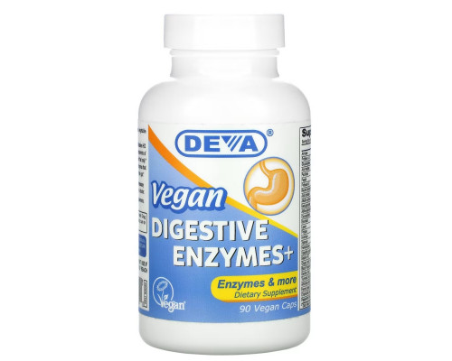 Deva, Vegan Digestive Enzymes+, 90 Vegan Caps Deva, Vegan Digestive Enzymes+, 90 Vegan Caps