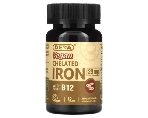 Deva Vegan Chelated Iron 29 mg 90 Tablets Deva Vegan Chelated Iron 29 mg 90 Tablets