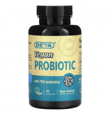 Deva, Premium Vegan Probiotic with FOS Prebiotic, 90 Vegan Caps