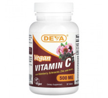 Витамин C Vegan Vitamin C with Elderberry, Echinacea, Zinc, 500 mg, 90 Tablets