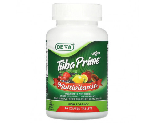Витаминно-минеральные комплексы Vegan Tuba Prime®, Multivitamin, High Potency, 90 Coated Tablets Витаминно-минеральные комплексы Vegan Tuba Prime®, Multivitamin, High Potency, 90 Coated Tablets