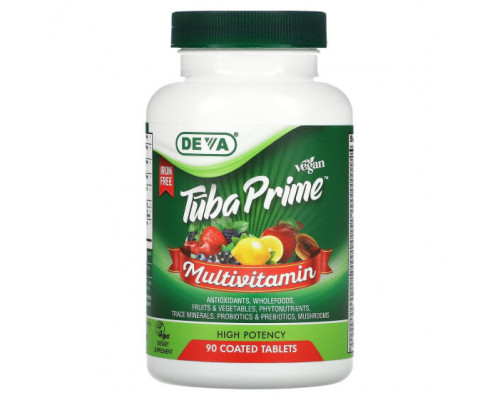 Витаминно-минеральные комплексы Vegan Tuba Prime™, Multivitamin, Iron Free, High Potency, 90 Coated Tablets Витаминно-минеральные комплексы Vegan Tuba Prime™, Multivitamin, Iron Free, High Potency, 90 Coated Tablets