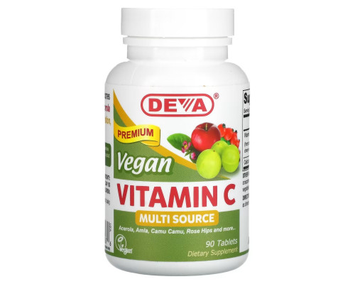 Deva, Vegan Vitamin C, Multi Source, 90 Tablets Deva, Vegan Vitamin C, Multi Source, 90 Tablets