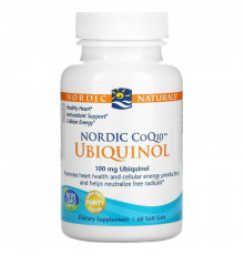 Nordic Naturals, Кофермент Q10 от Nordic, убихинол, 100 мг, 60 мягких капсул