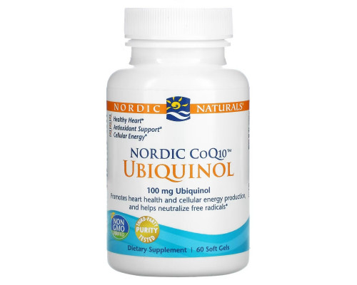 Nordic Naturals, Кофермент Q10 от Nordic, убихинол, 100 мг, 60 мягких капсул Nordic Naturals, Кофермент Q10 от Nordic, убихинол, 100 мг, 60 мягких капсул