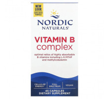 Витамины группы B Nordic Naturals, Комплекс витаминов группы B, 45 капсул