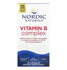 Витамины группы B Nordic Naturals, Комплекс витаминов группы B, 45 капсул