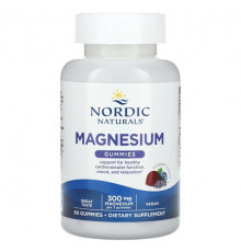Магний Nordic Naturals, Жевательные мармеладки с магнием, голубика и лаванда, 100 мг, 60 жевательных таблеток