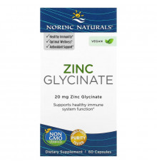 Nordic Naturals, Zinc Glycinate, 20 mg , 60 Capsules