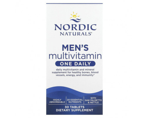 Мужское здоровье Nordic Naturals, Мультивитамины для мужчин, 1 раз в день, 30 таблеток Мужское здоровье Nordic Naturals, Мультивитамины для мужчин, 1 раз в день, 30 таблеток