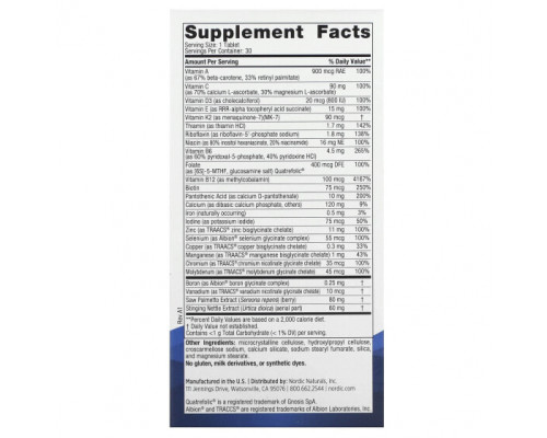 Мужское здоровье Nordic Naturals, Мультивитамины для мужчин, 1 раз в день, 30 таблеток Мужское здоровье Nordic Naturals, Мультивитамины для мужчин, 1 раз в день, 30 таблеток
