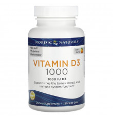 Nordic Naturals Витамин D3 со вкусом апельсина 250 мг 120 гелевых капсул