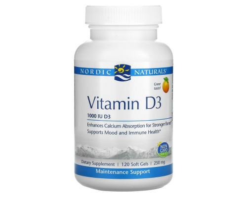 Nordic Naturals, Витамин D3, Апельсин, 1000 МЕ, 120 мягких таблетки Nordic Naturals, Витамин D3, Апельсин, 1000 МЕ, 120 мягких таблетки