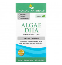 Nordic Naturals, Algae DHA, 500 mg, 60 Soft Gels