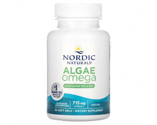 Рыбий жир и Омега 3, 6, 9 Nordic Naturals, Омега-3 из Водорослей, 357.5 мг, 60 капсул Рыбий жир и Омега 3, 6, 9 Nordic Naturals, Омега-3 из Водорослей, 357.5 мг, 60 капсул