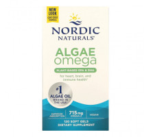 Рыбий жир и Омега 3, 6, 9 Nordic Naturals, Algae Omega, 715 мг, 120 мягких таблеток