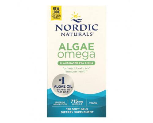 Рыбий жир и Омега 3, 6, 9 Nordic Naturals, Algae Omega, 715 мг, 120 мягких таблеток Рыбий жир и Омега 3, 6, 9 Nordic Naturals, Algae Omega, 715 мг, 120 мягких таблеток