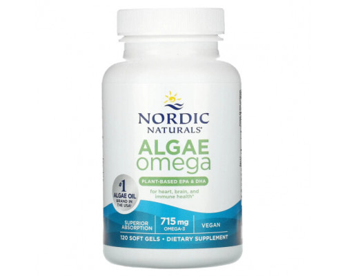 Рыбий жир и Омега 3, 6, 9 Nordic Naturals, Algae Omega, 715 мг, 120 мягких таблеток Рыбий жир и Омега 3, 6, 9 Nordic Naturals, Algae Omega, 715 мг, 120 мягких таблеток