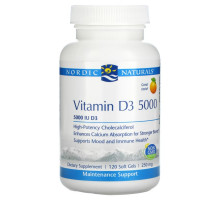 Nordic Naturals, Vitamin D3 5000, Orange, 5000 I.U., 120 Soft Gels