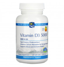 Nordic Naturals, Vitamin D3 5000, Orange, 5000 I.U., 120 Soft Gels