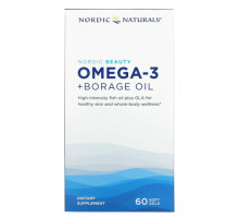 Рыбий жир и Омега 3, 6, 9 Nordic Naturals, Nordic Beauty, омега-3 и масло бурачника, 60 мягких таблеток