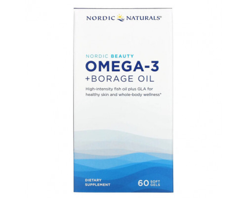 Рыбий жир и Омега 3, 6, 9 Nordic Naturals, Nordic Beauty, омега-3 и масло бурачника, 60 мягких таблеток Рыбий жир и Омега 3, 6, 9 Nordic Naturals, Nordic Beauty, омега-3 и масло бурачника, 60 мягких таблеток