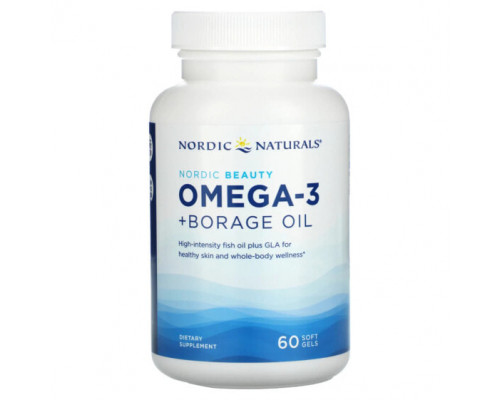 Рыбий жир и Омега 3, 6, 9 Nordic Naturals, Nordic Beauty, омега-3 и масло бурачника, 60 мягких таблеток Рыбий жир и Омега 3, 6, 9 Nordic Naturals, Nordic Beauty, омега-3 и масло бурачника, 60 мягких таблеток