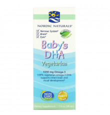 Nordic Naturals, ДГК (докозагексаеновая кислота) для детей, вегетарианская, 1 жидкая унция (30 мл)
