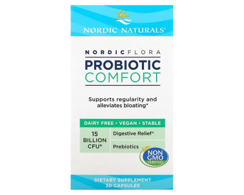 Nordic Naturals, Nordic Flora Probiotic, Comfort, 15 Billion CFU, 30 Capsules Nordic Naturals, Nordic Flora Probiotic, Comfort, 15 Billion CFU, 30 Capsules