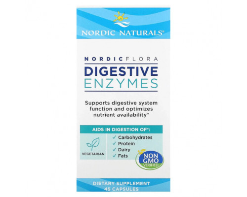 Пищеварительные ферменты Nordic Flora Digestive Enzymes, 45 Capsules Пищеварительные ферменты Nordic Flora Digestive Enzymes, 45 Capsules