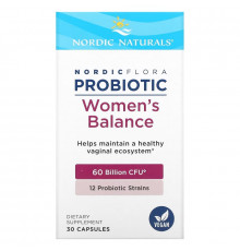 Nordic Naturals, Nordic Flora Probiotic, Women's Balance, 60 Billion CFU, 30 Capsules
