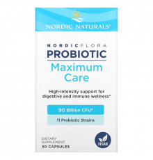 Nordic Naturals, Nordic Flora Probiotic, Maximum Care, 90 Billion CFU, 30 Capsules