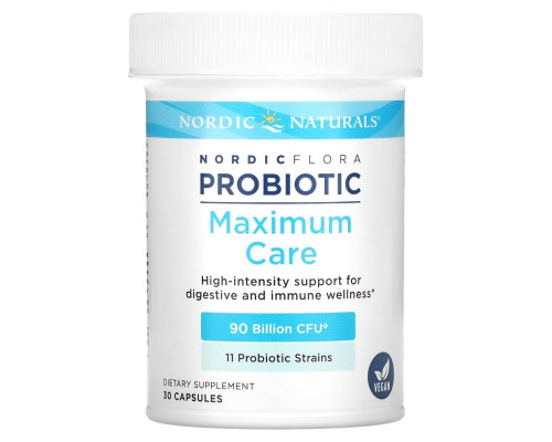 Nordic Naturals, Nordic Flora Probiotic, Maximum Care, 90 Billion CFU, 30 Capsules Nordic Naturals, Nordic Flora Probiotic, Maximum Care, 90 Billion CFU, 30 Capsules
